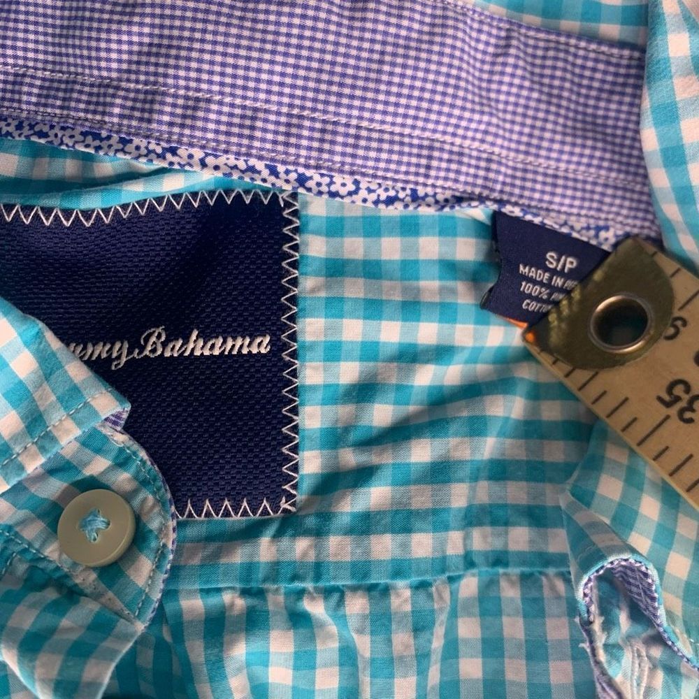 Tommy Bahama Mens Small S Long Sleeve Pima Cotton Button Up Shirt Blue/White - Picture 6 of 9